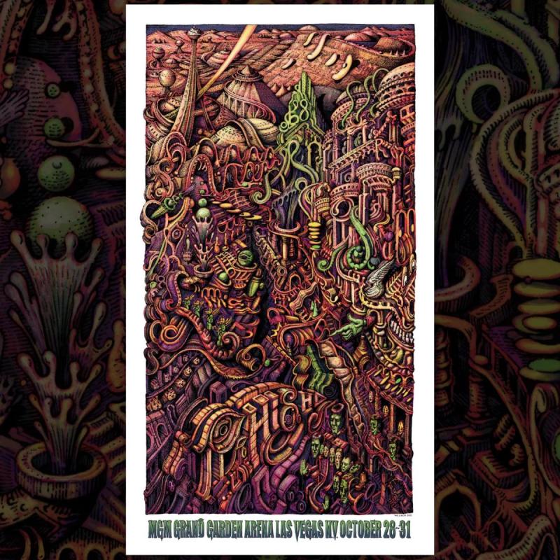 Phish Signed Poster - Oct 28-31, 2021 - Las Vegas, NV,  Welker 109