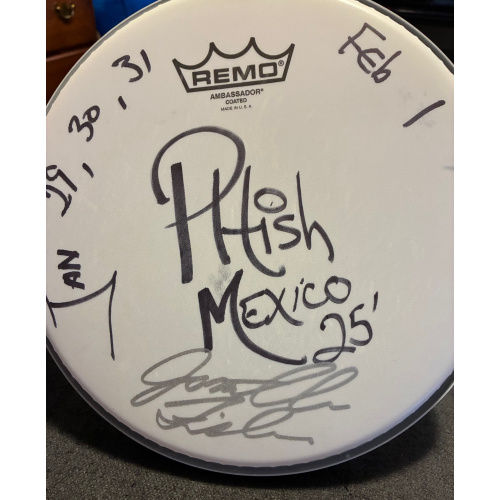 Jon Fishman Signed and Show Used 10" Drumhead (Phish - Mexico 2025)