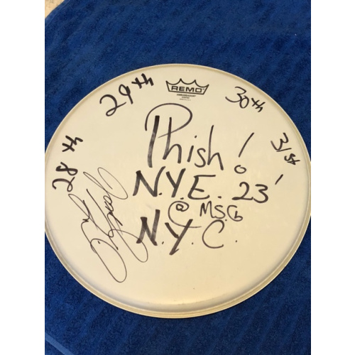 Jon Fishman Signed and Show Used 14" Drumhead (Phish - New Years 2023)