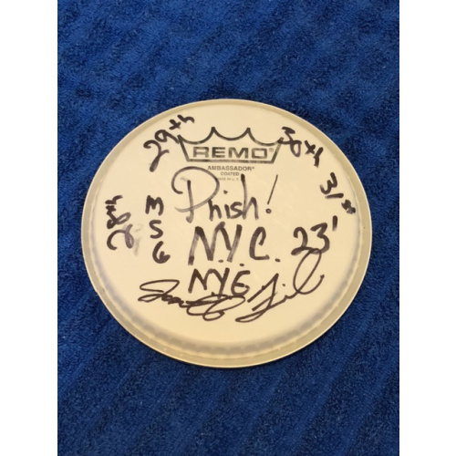 Jon Fishman Signed and Show Used 6" Drumhead (Phish - New Years 2023)