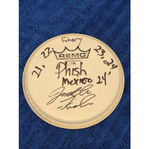 Jon Fishman Signed and Show 6" Used Drumhead (Phish - Mexico 2024)