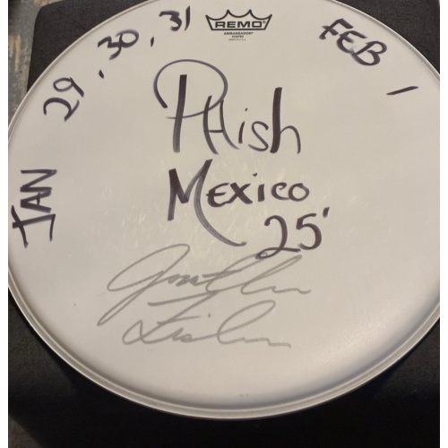 Jon Fishman Signed and Show Used 16" Drumhead (Phish - Mexico 2025)