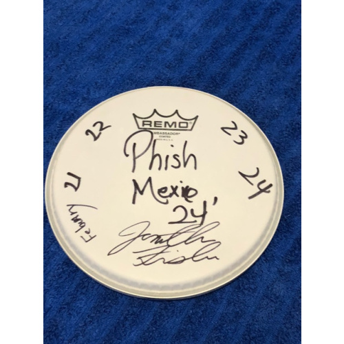 Jon Fishman Signed and Show Used 8" Drumhead (Phish - Mexico 2024)