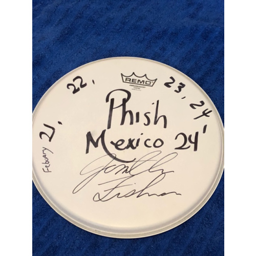 Jon Fishman Signed and Show 10" Used Drumhead (Phish - Mexico 2024)