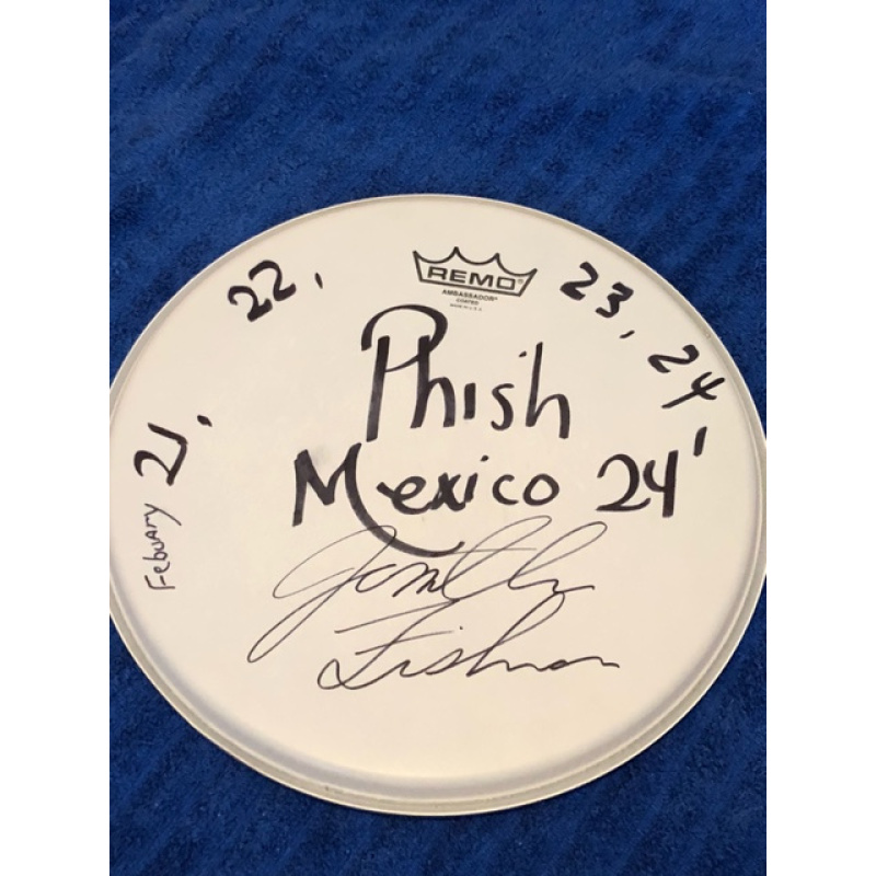 Jon Fishman Signed and Show 10" Used Drumhead (Phish - Mexico 2024)