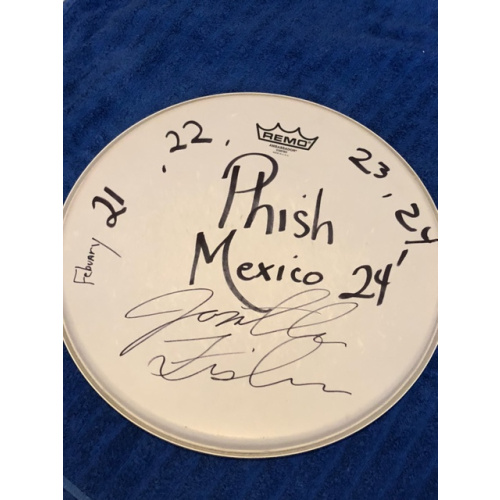 Jon Fishman Signed and Show Used 14" Drumhead (Phish - Mexico 2024)