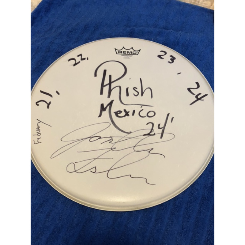 Jon Fishman Signed and Show Used 16" Drumhead (Phish - Mexico 2024)